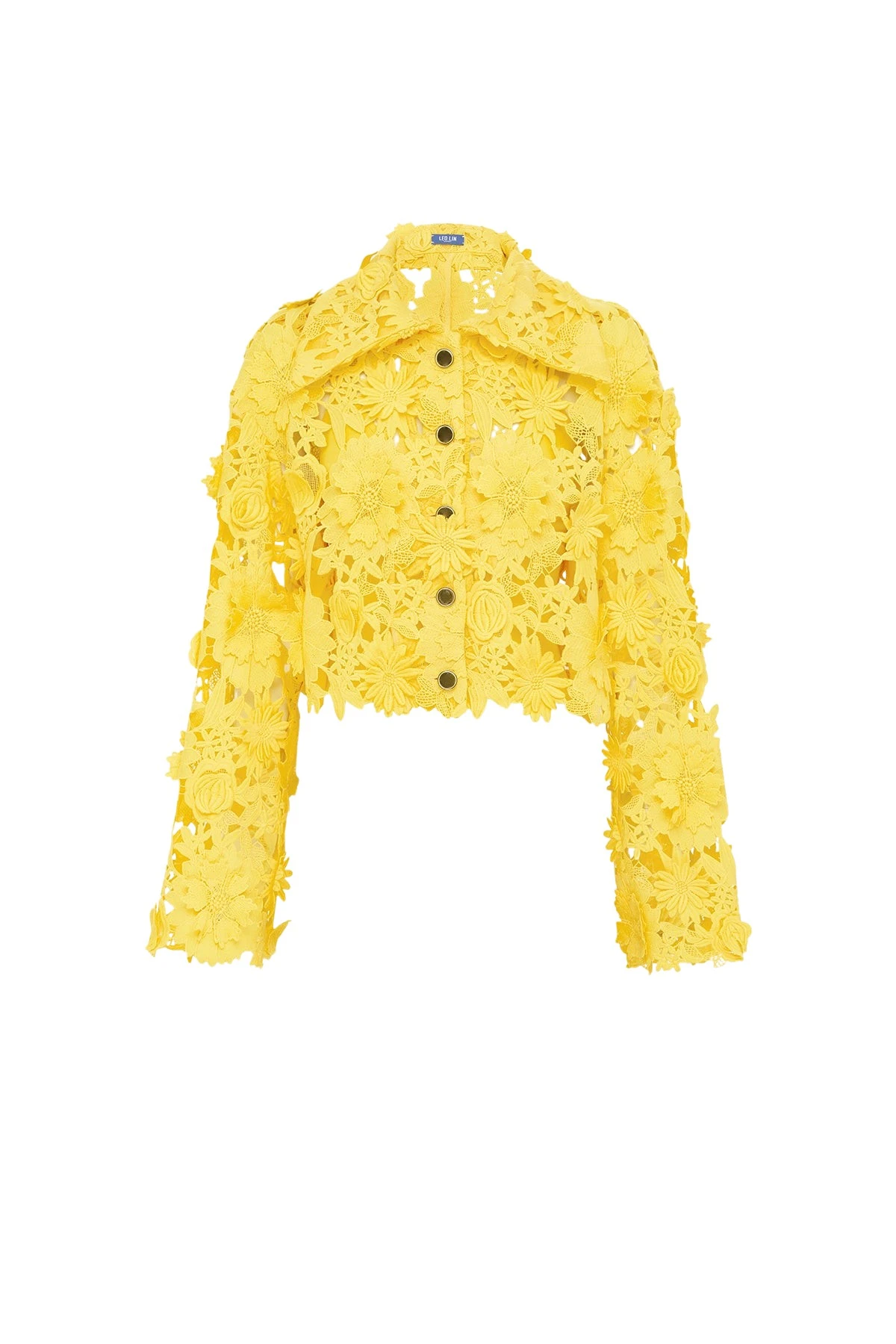 Leo-Lin-Robyn-642285_nobg Leo Lin Yellow Tops Premium lace shirt