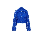 Leo Lin Blue Tops Premium lace shirt