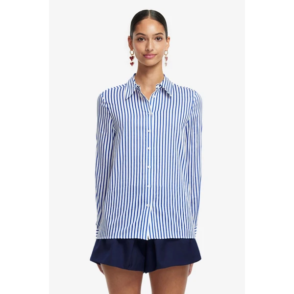 Exclusive LEO LIN Stripe Print in Navy