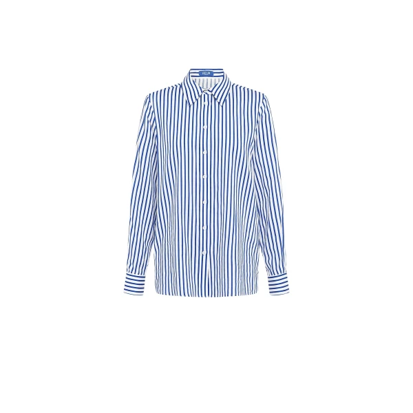 Leo Lin Blue Tops Premium cotton tailored shirt