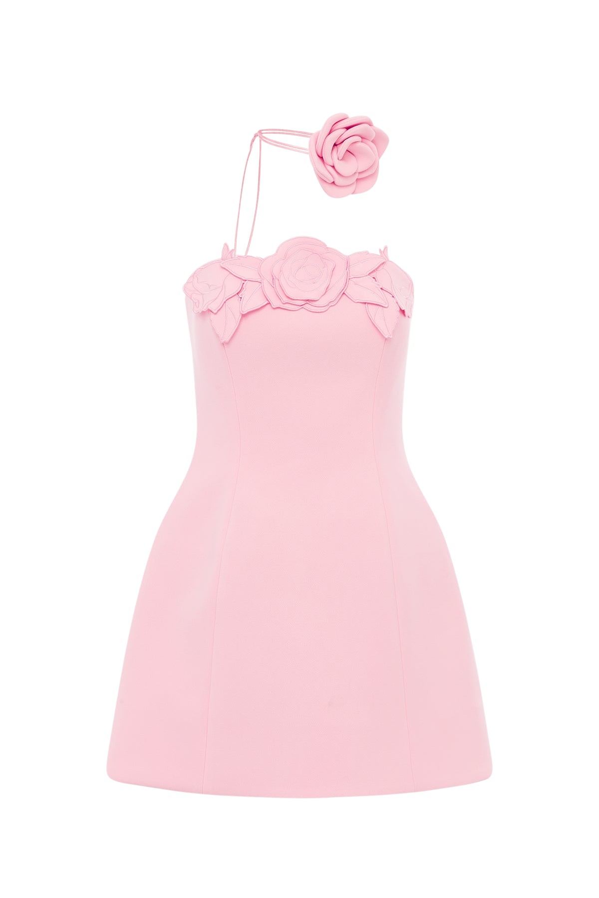 Leo Lin Roselle Appliqué Bustier Mini Dress