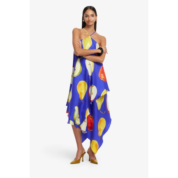 Premium silk printed maxi dress
