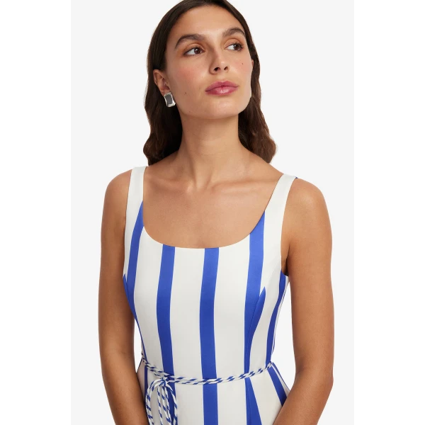 Fully lined - Striped Maxi Dress from Coveti