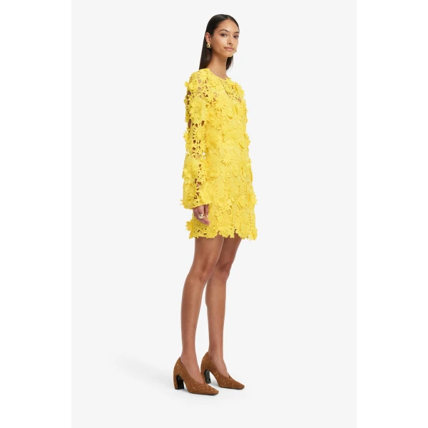 Leo Lin Suzanne Lace Bell Sleeve Mini Dress, view 4