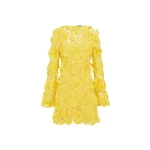 Leo Lin Yellow Dresses Premium lace mini dress