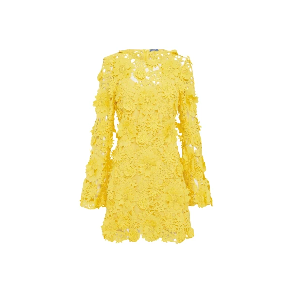 Leo Lin Suzanne Lace Bell Sleeve Mini Dress