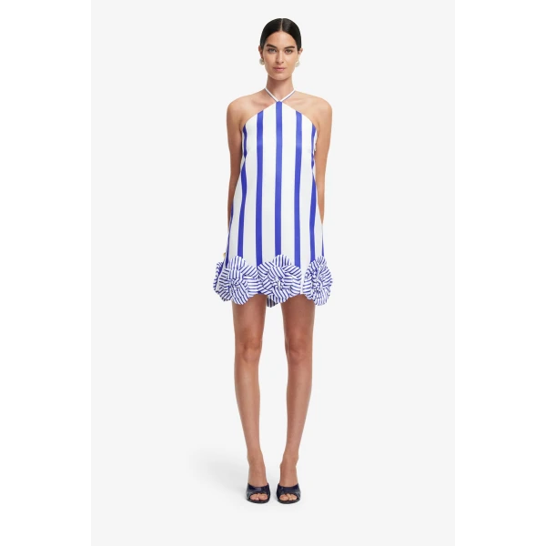 Leo Lin Suzy Striped Halterneck Mini Dress, view 2