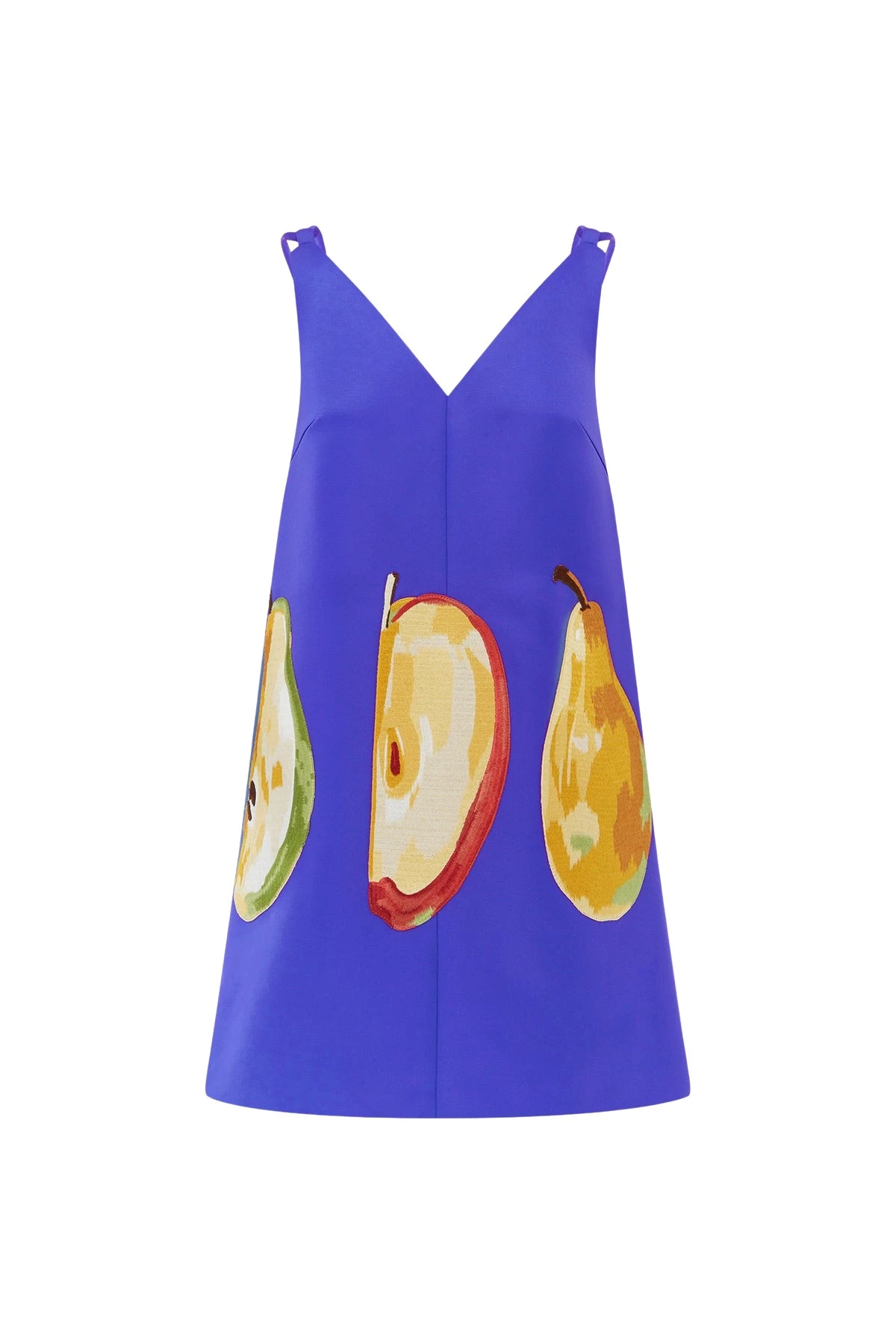Leo-Lin-Taylor79348_nobg Leo Lin Blue Dresses An ode to the orchard. Lush pears are playfully scattered across a striking cobalt base