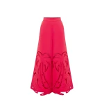Leo Lin Red Pants Premium appliqué pants