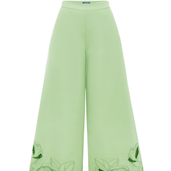 Leo Lin Green Pants Premium appliqué pants