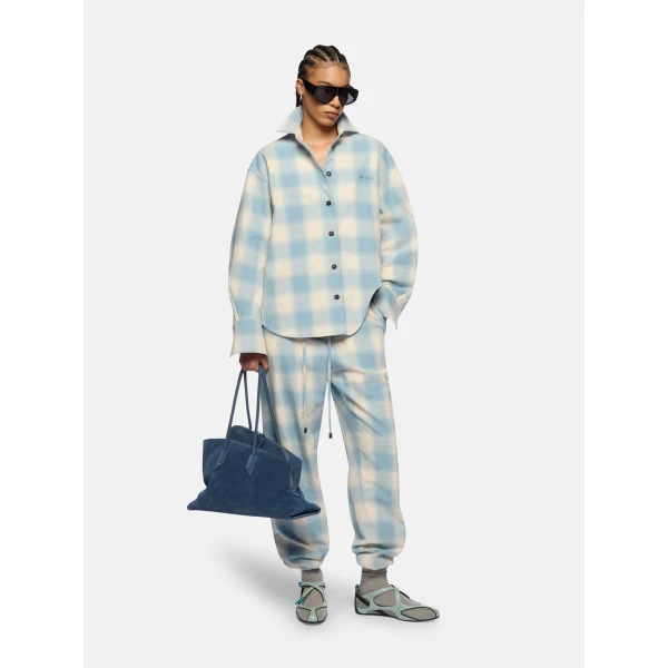 The Attico Light Blue And White Long Pant, view 2