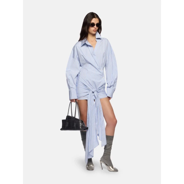 The Attico Light Blue And White Mini Dress, view 2