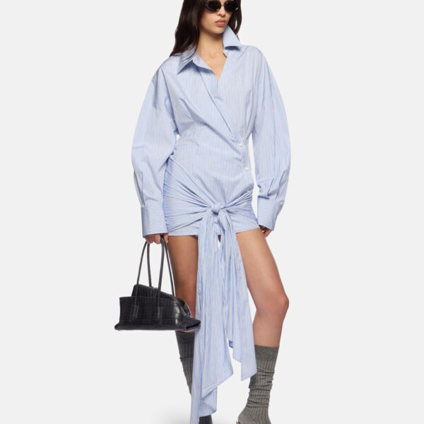 The Attico Light Blue And White Mini Dress - The Attico Dresses - Designed by Gilda Ambrosio & Giorgia Tordini - Shop at Coveti
