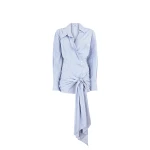 The Attico Light Blue And White Mini Dress - The Attico Dresses - Designed by Gilda Ambrosio & Giorgia Tordini - Shop at Coveti