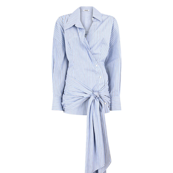 The Attico Light Blue And White Mini Dress - The Attico Dresses - Designed by Gilda Ambrosio & Giorgia Tordini - Shop at Coveti