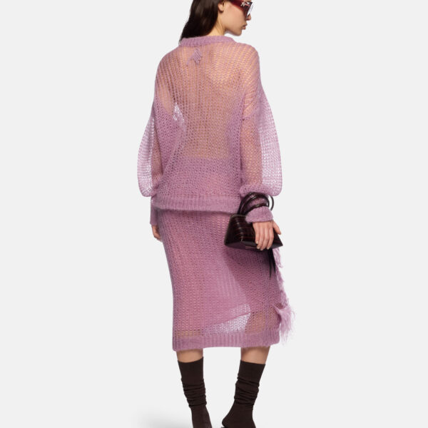 The Attico Light Mauve Midi Skirt - The Attico Skirts - Designed by Gilda Ambrosio & Giorgia Tordini - Shop at Coveti