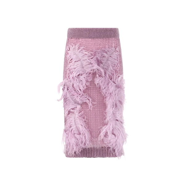 The Attico Light Mauve Midi Skirt