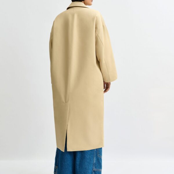 Essentiel Antwerp Light beige oversized trenchcoat - Essentiel Antwerp Coats - Colorful Belgian Design - Shop at Coveti