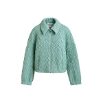 Essentiel Antwerp Light blue faux leather bomber jacket - Essentiel Antwerp Jackets - Colorful Belgian Design - Shop at Coveti