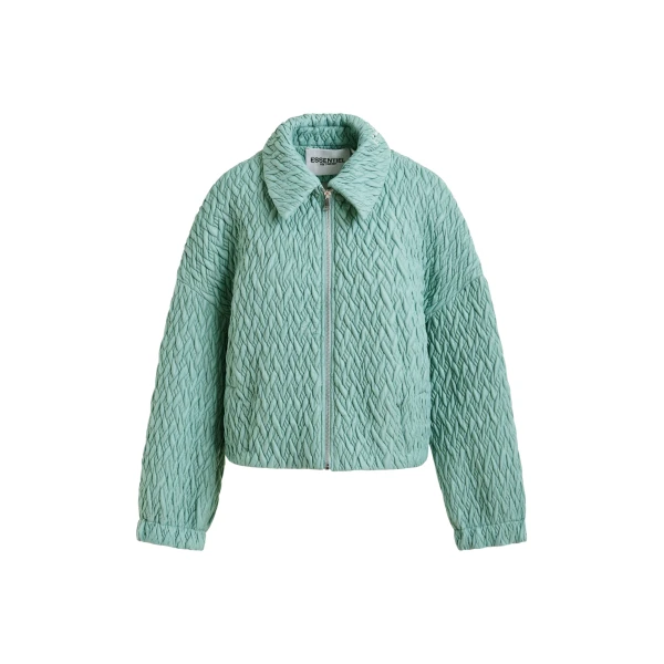 Essentiel Antwerp Light blue faux leather bomber jacket - Essentiel Antwerp Jackets - Colorful Belgian Design - Shop at Coveti