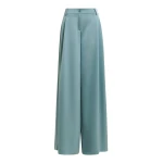 Essentiel Antwerp Light blue wide-leg satin pants - Essentiel Antwerp Pants - Colorful Belgian Design - Shop at Coveti