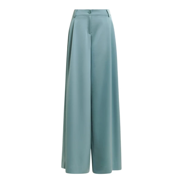 Essentiel Antwerp Light blue wide-leg satin pants - Essentiel Antwerp Pants - Colorful Belgian Design - Shop at Coveti