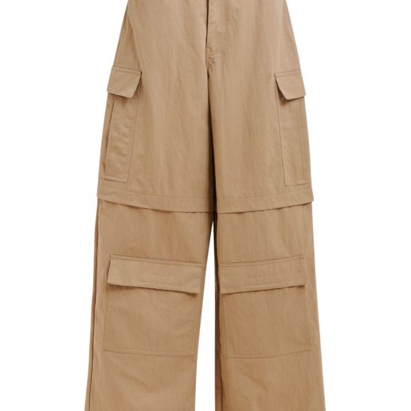 Essentiel Antwerp Light brown cotton-blend flap cargo pants - Essentiel Antwerp Pants - Colorful Belgian Design - Shop at Coveti
