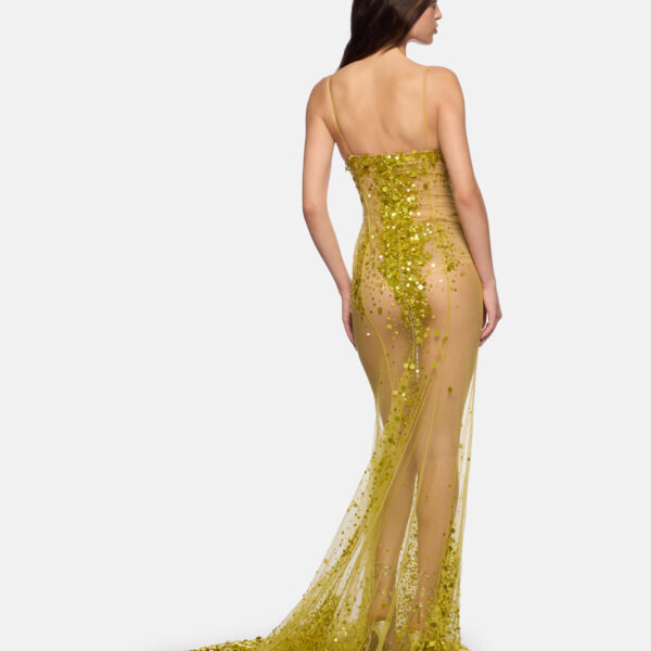 The Attico Lime Multishades Long Dress - The Attico Dresses - Designed by Gilda Ambrosio & Giorgia Tordini - Shop at Coveti