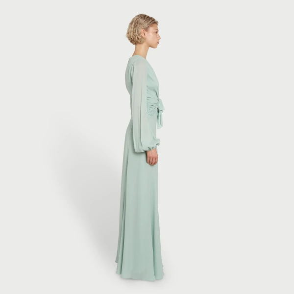 Giambattista Valli Long Acqua Dress With Bow - Giambattista Valli Dresses - Romantic Couture - Shop at Coveti