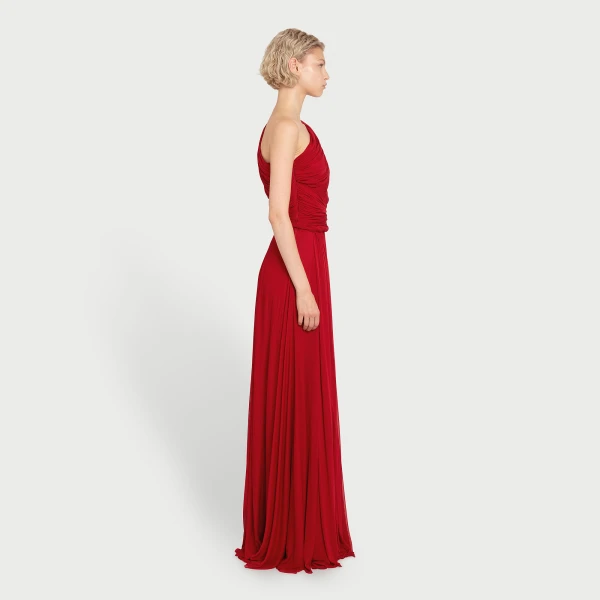 Giambattista Valli Long Asymmetrical Red Jersey Dress - Giambattista Valli Dresses - Romantic Couture - Shop at Coveti