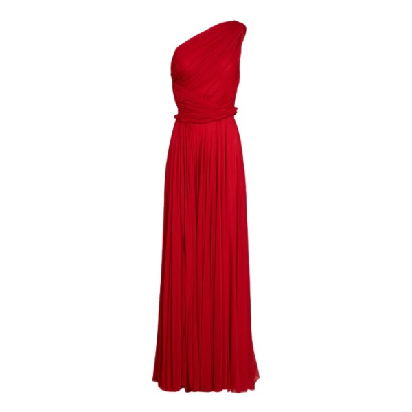 Giambattista Valli Long Asymmetrical Red Jersey Dress - Giambattista Valli Dresses - Romantic Couture - Shop at Coveti