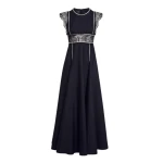 Giambattista Valli Long Black Popeline And Lace Dress - Giambattista Valli Dresses - Romantic Couture - Shop at Coveti