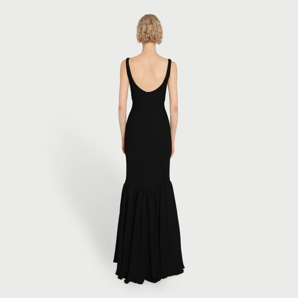 Giambattista Valli Long Black Trumpet Dress - Giambattista Valli Dresses - Romantic Couture - Shop at Coveti