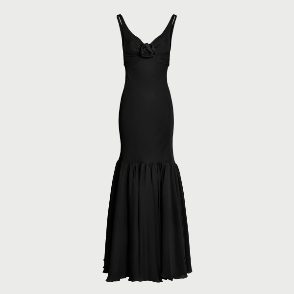 Giambattista Valli Long Black Trumpet Dress - Giambattista Valli Dresses - Romantic Couture - Shop at Coveti