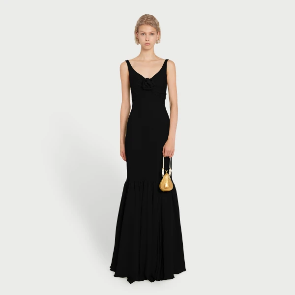 Giambattista Valli Long Black Trumpet Dress - Giambattista Valli Dresses - Romantic Couture - Shop at Coveti