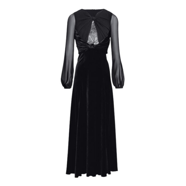 Giambattista Valli Long Black Velvet And Lace Dress - Giambattista Valli Dresses - Romantic Couture - Shop at Coveti