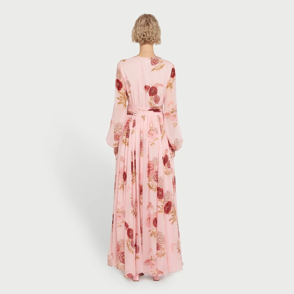 Giambattista Valli Long Blossoms Pink Silk Dress - Giambattista Valli Dresses - Romantic Couture - Shop at Coveti