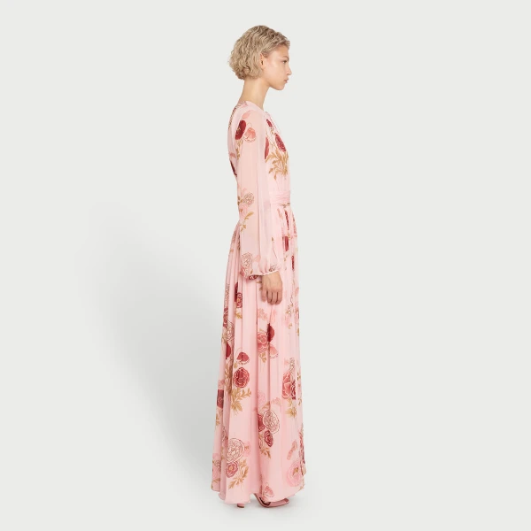 Giambattista Valli Long Blossoms Pink Silk Dress - Giambattista Valli Dresses - Romantic Couture - Shop at Coveti