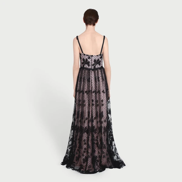 Giambattista Valli Long Corset Dress In Tulle With Floral Embroidery - Giambattista Valli Dresses - Romantic Couture - Shop at Coveti