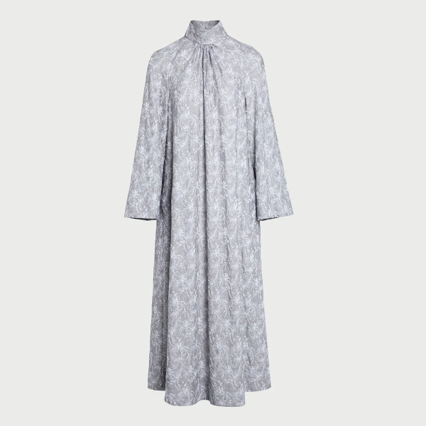 Giambattista Valli Long Gray Dress In Chinoiserie Embroidered Wool - Giambattista Valli Dresses - Romantic Couture - Shop at Coveti
