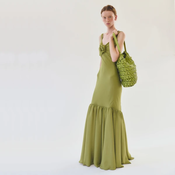 Giambattista Valli Long Green Trumpet Dress - Giambattista Valli Dresses - Romantic Couture - Shop at Coveti