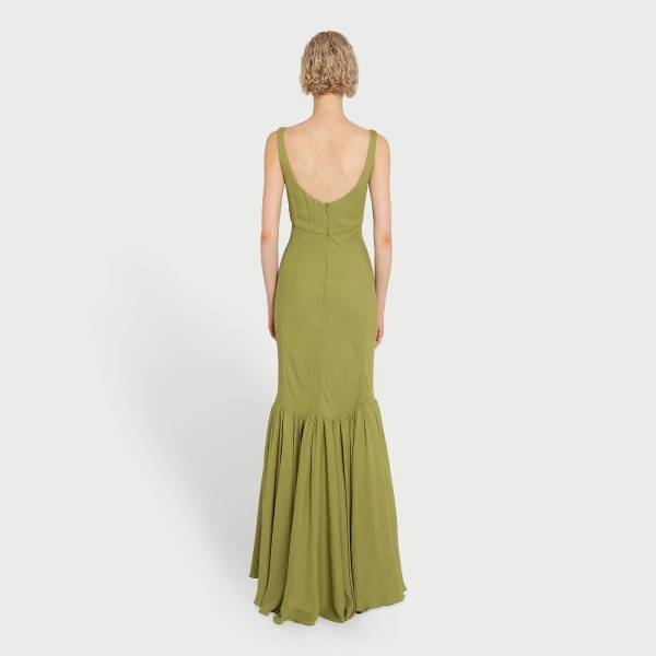 Giambattista Valli Long Green Trumpet Dress - Giambattista Valli Dresses - Romantic Couture - Shop at Coveti