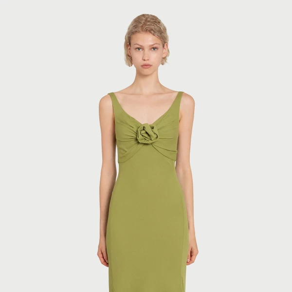 Giambattista Valli Long Green Trumpet Dress - Giambattista Valli Dresses - Romantic Couture - Shop at Coveti