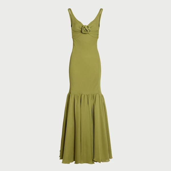 Giambattista Valli Long Green Trumpet Dress - Giambattista Valli Dresses - Romantic Couture - Shop at Coveti