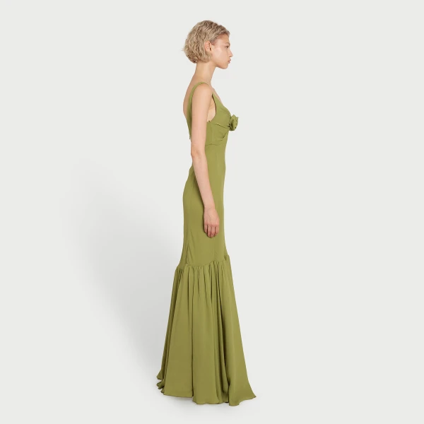 Giambattista Valli Long Green Trumpet Dress - Giambattista Valli Dresses - Romantic Couture - Shop at Coveti