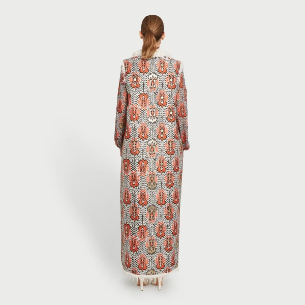 Giambattista Valli Long Ikat Jacquard Sleeveless Coat - Giambattista Valli Coats - Romantic Couture - Shop at Coveti