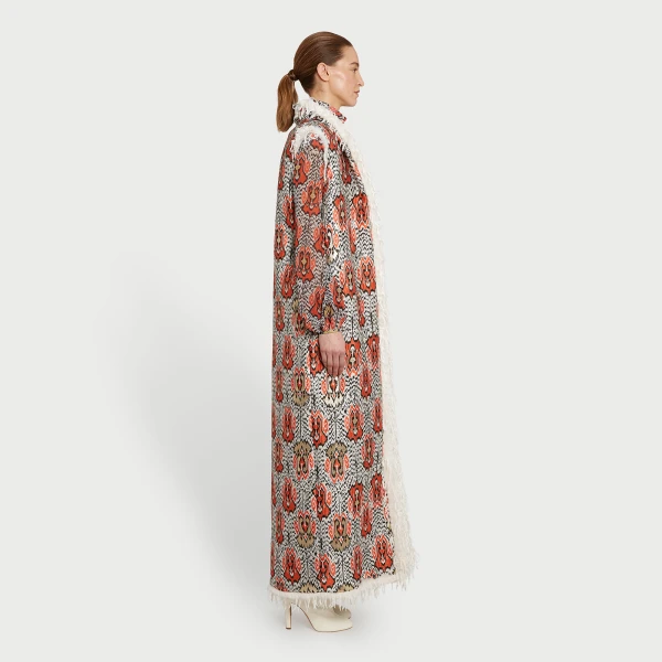 Giambattista Valli Long Ikat Jacquard Sleeveless Coat - Giambattista Valli Coats - Romantic Couture - Shop at Coveti