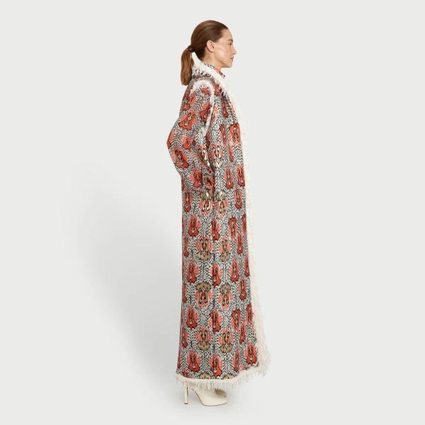 Giambattista Valli Long Ikat Jacquard Sleeveless Coat - Giambattista Valli Coats - Romantic Couture - Shop at Coveti