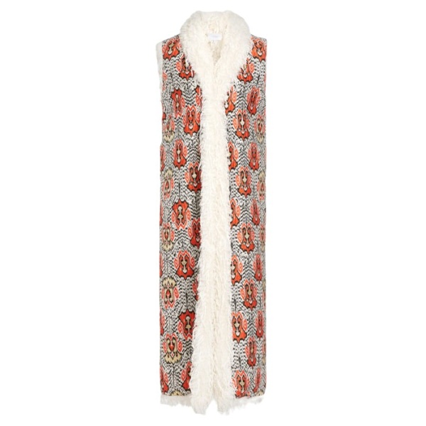 Giambattista Valli Long Ikat Jacquard Sleeveless Coat - Giambattista Valli Coats - Romantic Couture - Shop at Coveti