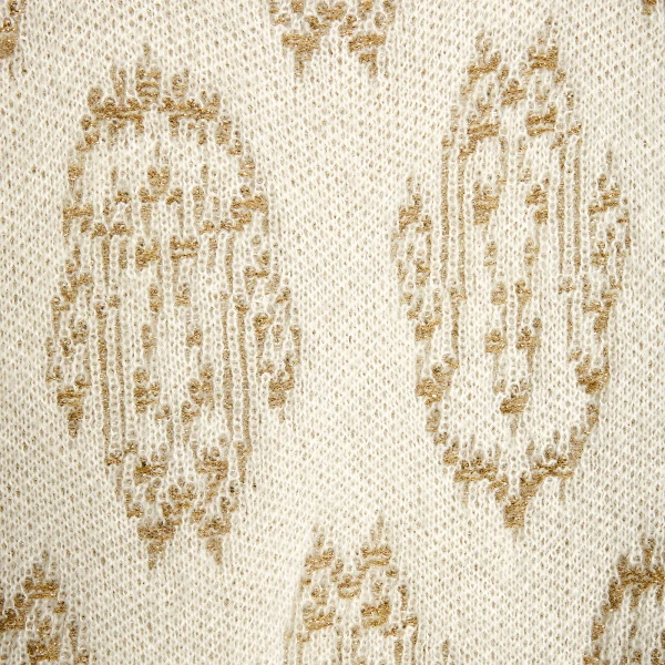 Giambattista Valli Long Ivory And Gold Ikat Cardigan - Giambattista Valli Fall Winter 25/26 - Romantic Couture - Shop at Coveti